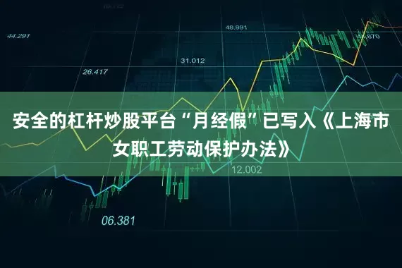 安全的杠杆炒股平台“月经假”已写入《上海市女职工劳动保护办法》